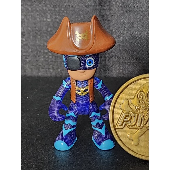 PJ Masks CATBOY PIRATE POWER Figure 3-1/2" Tall Frogbox Set Of 2 With Coin Medal - Picture 2 of 6